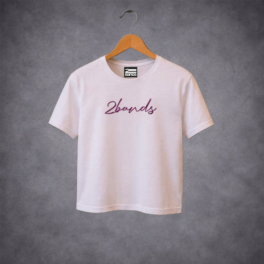 T-shirt crop firma viola