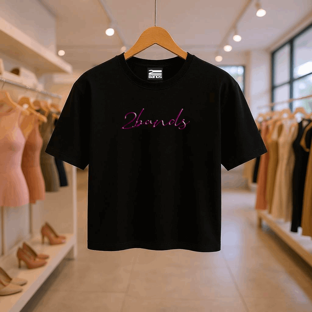 T-shirt crop firma viola