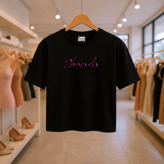 T-shirt crop firma viola