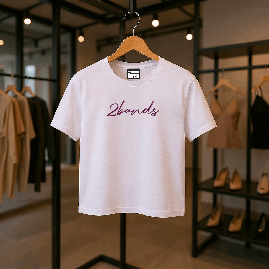 T-shirt crop firma viola