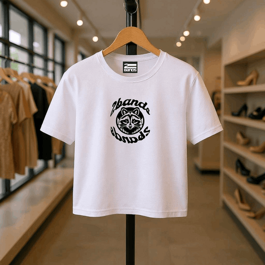 T-shirt crop raccon mood