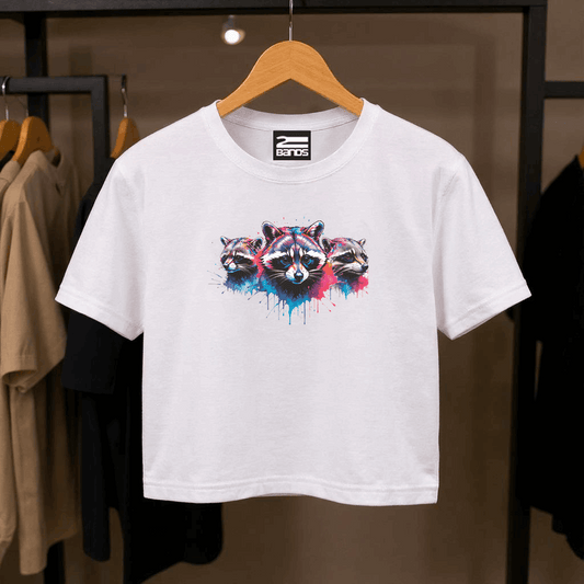T-shirt crop raccoons