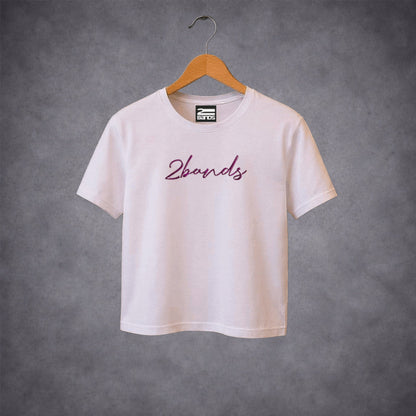 T-shirt crop firma viola