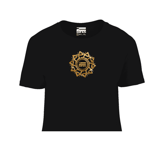 T-shirt crop tribale oro