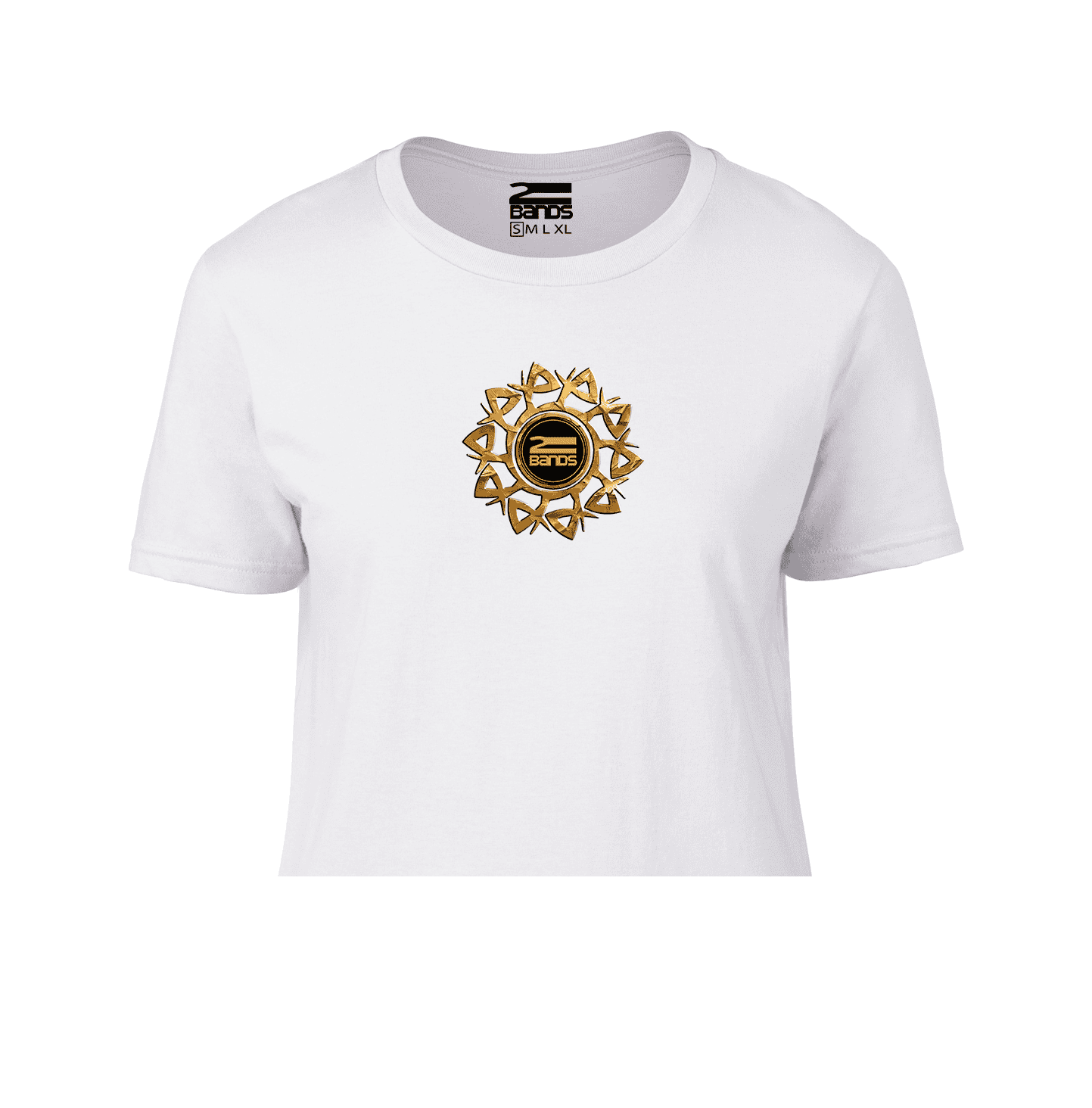 T-shirt crop tribale oro