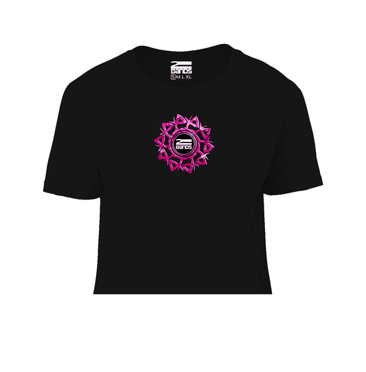 T-shirt crop tribale fucsia